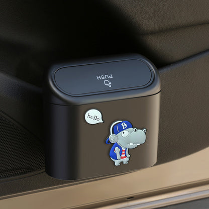Car Trash Can Door Hanging Storage Bin Cartoon