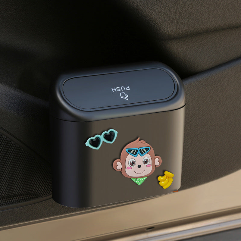 Car Trash Can Door Hanging Storage Bin Cartoon