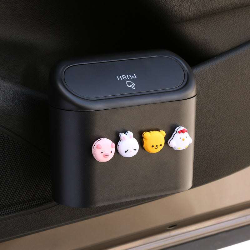Car Trash Can Door Hanging Storage Bin Cartoon