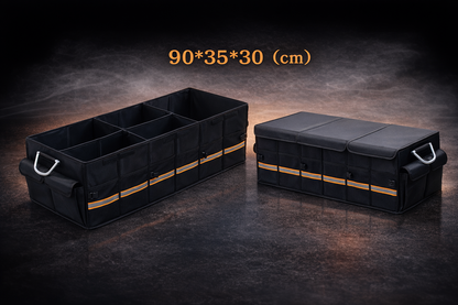 Car Trunk Organizer Foldable Cover Heavy Duty Collapsible Car Trunk Storage Box Car Cargo Trunk Bag With Lid For Sedan SUV