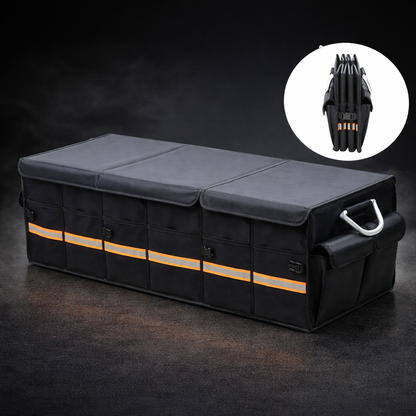 Car Trunk Organizer Foldable Cover Heavy Duty Collapsible Car Trunk Storage Box Car Cargo Trunk Bag With Lid For Sedan SUV