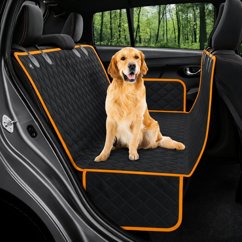Dog Car Seat Cover View Mesh Pet Carrier Hammock Safety Protector Car Rear Back Seat Mat With Zipper And Pocket For Travel