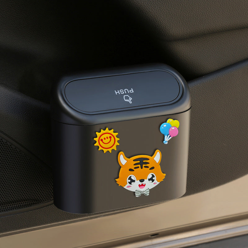 Car Trash Can Door Hanging Storage Bin Cartoon