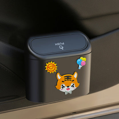 Car Trash Can Door Hanging Storage Bin Cartoon